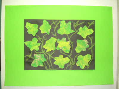 Painting of flower and leaf shapes